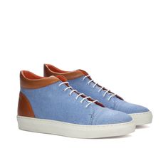 Sergei high top sneakers - Q by QS High Tops Sneakers, Men's High Top Sneakers, Custom Design Shoes, Mens High Tops, High Top Sneaker, Leather High Tops, Shoes Blue, Sneakers Blue, Classic Sneakers