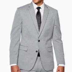 *Firsts Photos Are Just For Illustration Light Gray Texture Color, 2 Button Shell Fabric 67% Polyester 30% Rayon 3% Spandex Body Lining 100% Polyester Sleeve Lining 100% Polyester 2 Vent Slim Fit Workwear Blazer With Buttons, Slim Fit Blazer With Button Closure For Work, Slim Fit Blazer With Buttons For Work, Fitted Professional Solid Outerwear, Fitted Fall Suits With Button-up Style, Fitted Fall Suits With Button-up Shape, Fitted Button-up Fall Suits, Fitted Fall Button-up Suits, Slim Fit Outerwear With Button Closure For Work