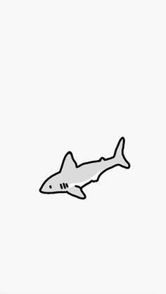 a drawing of a shark on a white background