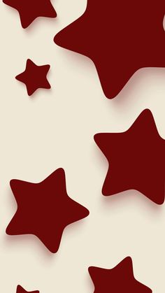 several red stars on a white background with shadows in the shape of an oar