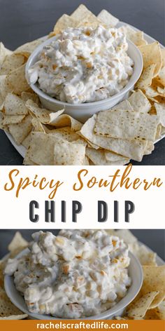 this spicy southern chip dip is loaded with shrimp, cheese and tortilla chips