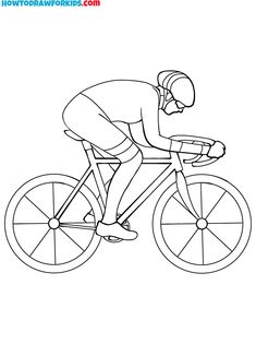 a man riding a bike on a white background