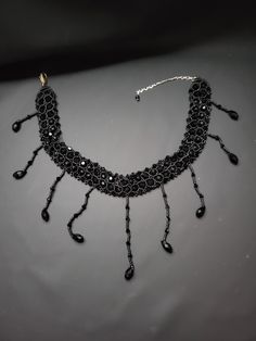 Hand beaded choker made from miyuki beads and Swarovski crystals. Necklace itself is apprx 12 inches long with 2.5 inch extender chain Crystals Necklace, Miyuki Beads, Beaded Necklaces, Beaded Choker, Hand Beading, Swarovski Crystals, Choker, Beauty Book, Beaded Necklace