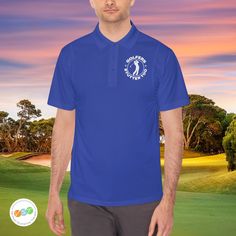 Look sharp on the golf course while also standing up and proudly advocating for people who stutter with this timeless "Golfers Stutter Too" men's polo shirt, designed specifically for golfers who stutter. A portion of proceeds will go to the National Stuttering Association (NSA) support groups -- thanks for supporting Team Stuttering! Made with 100% soft polyester, these men's sport polo shirts are moisture-wicking and snag resistant so that they stay comfy and like new for a long time to come.? Moisture-wicking Polo Collar Golf T-shirt, Moisture-wicking Short Sleeve Polo Shirt For Golf, Moisture-wicking Short Sleeve Golf Polo Shirt, Sports Polo Shirts, Support Groups, Support People, Neck Label, Support Group, Knit Collar