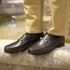 Horsebit loafers in brown Leather Shoes With Horsebit Detail And Round Toe, Leather Horsebit Detail Shoes With Round Toe, Brown Horsebit Loafers With Round Toe, Brown Loafers With Horsebit Detail, Brown Loafers With Horsebit Detail And Round Toe, Timeless Loafers With Horsebit Detail And Round Toe, Timeless Horsebit Detail Round Toe Loafers, Formal Boat Shoes With Leather Footbed And Round Toe, Elegant Brown Boat Shoes With Round Toe