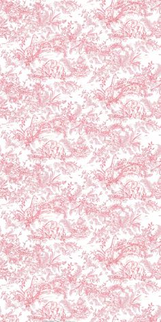 a pink and white wallpaper with flowers