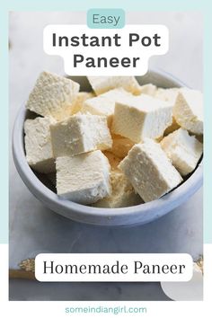 Paneer cubes on a plate. Instant Pot Paneer, Homemade Paneer, Grilled Paneer, Tandoori Paneer, Indian Cheese, Paneer Dishes, How To Press Tofu, Fusion Dishes, Paneer Tikka