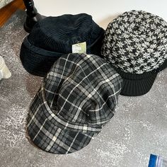 Lot Of Three Hats Nwot. One Has Tags, One Has Plastic Tag. One Is Nwot. These Have Never Been Worn. Two Are Black And White And One Is Navy. The Navy One Is Mossimo Supply Brand. One Of The Black And White Ones Is Route 66 And The Other Black And White One Is Unbranded. Thrift Inspo, Hold Hands, Fashion 2024, The Navy, Route 66, Fit Inspo, Dream Clothes, Christmas List, Fitness Inspo