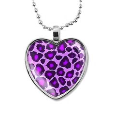 This gorgeous puffy heart shaped glass pendant is set in a beautiful shiny sterling silver plated setting. The pendant measures 1.1 inches by 1.4 inches. Each and every pendant is thoroughly inspected to insure their quality. The design is crisp and vivid, and is printed only with the highest quality inks. The pendant hangs from a 24 inch silver ball chain which can be cut to your desired length. Only the highest quality materials were used in the making of this necklace. The crisp archival qual Silver Heart-shaped Jewelry With Heart Print, Personalized Purple Heart Jewelry, Silver Heart Pendant Jewelry With Heart Print, Valentine's Day Silver Jewelry With Heart Print, Silver Heart Print Jewelry Gift, Silver Heart Print Jewelry As Gift, Silver Heart Print Jewelry For Gift, Silver Necklace With Heart Print For Valentine's Day, Nickel-free Round Heart Necklace For Valentine's Day