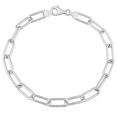 Sleek and fashionable, this sterling silver paper clip link chain bracelet completes your look in style. Sleek and fashionable, this sterling silver paper clip link chain bracelet completes your look in style. Nickel free Metal: sterling silver Length: 9 in. Width: 6 mm Packaging: boxed Plating: rhodium Finish: polished Chain type: link Size: 9". Color: Multicolor. Gender: male. Age Group: adult. Silver Paperclip Chain Link Bracelet, Gift Sterling Silver Link Bracelet With Paperclip Chain, Sterling Silver Paperclip Bracelet With Solid Link, Sterling Silver Link Paperclip Bracelet With Adjustable Chain, Silver Link Paperclip Bracelet, Tarnish Resistant, Silver Paper, Mens Accessories Jewelry, Sterling Silver Mens, Paper Clip