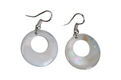 These beautiful earrings are handcrafted from Mother of Pearl in the Holy Land city of Bethlehem. White Round Mother Of Pearl Earrings, White Mother Of Pearl Round Earrings, Mother Of Pearl Single Drop Earring, Round Mother Of Pearl Earrings For Gift, Nickel-free White Circular Earrings, The Holy Land, Mother Of Pearl Earrings, Holy Land, Bethlehem