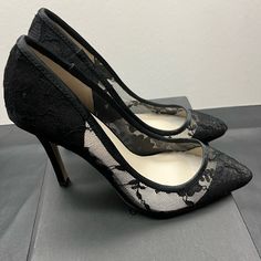 Women’s Shoemint Heel Size 6.5 4 Inch Heel Brand New In Box Very Nice Very Nice! Lace Almond Toe Heels, Spring Lace Heels With Pointed Toe, Lace Heels With Pointed Toe For Formal Occasions, Formal Lace Heels With Pointed Toe, Spring Lace Heels, Spring Evening Lace Heels, Lace Heels For Evening And Spring, Elegant Lace-up Court Shoes For Spring, Chic Black Court Shoes For Wedding