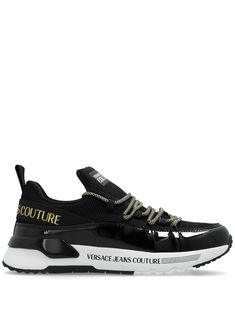 black/gold-tone panelled design logo patch at the tongue logo-print strap logo at the sole almond toe front lace-up fastening branded insole chunky rubber sole High-top Platform Sneakers With Logo Print For Sports, Sporty Logo Print Platform Sneakers For Streetwear, Black Platform Sneakers With Logo Print, Black Sporty Platform Sneakers With Logo Print, Sporty Platform Sneakers With Logo Print For Streetwear, Leather Lace-up Chunky Sneakers With Logo, Leather Chunky Lace-up Sneakers With Logo, High-top Custom Sneakers With Logo For Streetwear, Low-top Platform Sneakers With Logo For Streetwear