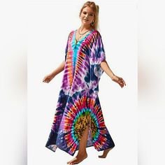 Size: One Size Fits Us Size M-Xl.Length :53.94" Shoulder: 38.19" Bust: 75.59"High Quality:This Swimsuit Cover Up Cafton Is Made Of Fast Dry Material, Light Weight , Breathable , Silk Feeling ,Not Easy To Have Wrinkle .Sexy Design ,Digitally Printed .Excellent Craft. Flowing And Very Comfortable. The Colors Are Bright And Ethnic Print Is Pretty.With This Maxi Dress, You Are Able To Dress It Up, Dress It Down,Wear It Off The Shoulder,Or Slask Embroidery Kimono, Black Bride, Lingerie Tops, Swimsuits Hot, Sequin Maxi Dress, Multi Pattern, Ethnic Print, Color Free, Blue Tie Dye