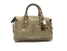 Coach Medium Madison LIGHT GRAY Leather Sabrina Tote Bag Purse Satchel Handbag Cheap Coach Tote Satchel, Cheap Coach Satchel Tote, Chloe Bags Handbags, Vintage Style Bag, Summer Handbag, Summer Handbags, Gray Leather, Tote Bag Purse, Leather Style