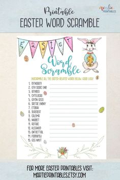 a printable easter word scramble for kids