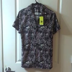 Brand New All In Motion (Target) As Resort Shirt. Moisture Wicking, Quick Dry, Upf 50, Odor Resitant. Purple, Black, Green. Size Small Purple Printed Shirt With Short Sleeves, Purple Printed Tops With Relaxed Fit, Casual Printed Purple Tops, Casual Purple Printed Tops, Purple Collared Top With Graphic Print, Casual Purple Short Sleeve Shirt, Purple Relaxed Fit Short Sleeve Shirt, Purple Relaxed Fit Collared Top, Indie Skater