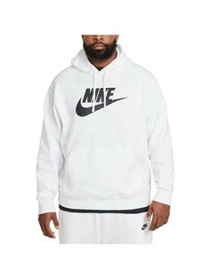 A closet staple, the Nike Sportswear Club Fleece Pullover Hoodie gives you soft comfort in a street-ready style for an elevated, everyday look that you really can wear every day. 
Lined drawstring hood 
Kangaroo pocket 
Logo at front 
Soft brushed-back fleece 
Ribbing at the hem and cuffs 
Cotton/polyester; hood lining: cotton 
Machine washable 
Imported 
Boyfriend Style Men's Sportswear Club Fleece Graphic Pullover Hoodie White Casual  Long Sleeve  Colorblock,Letter    Men Activewear, size feat Sportswear Fleece Hoodie With Logo Print, Urban Style Fleece Sweatshirt For Sports, Urban Fleece Sweatshirt For Sports, Casual Activewear With Logo Print For Winter, Casual Winter Activewear With Logo Print, Casual Sports Top With Drawstring Hood, Sports Sweats With Logo Print, Sportswear Sweats With Logo Print For Sports, Sporty Fleece Sweatshirt For Gym