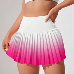 Super Cute And Stylish Ships In 5-10 Business Days Pink Tennis Bottoms For Summer, Pink Tennis Skort For Spring, Pink Casual Tennis Skort, Fitted Pink Tennis Bottoms, Pink Fitted Tennis Skirt, Fitted Pink Tennis Skirt, Casual Pink Tennis Skirt For Sports, Casual Pink Tennis Skirt For Workout, Summer Pleated Tennis Skirt For Workout