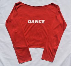 SO DANCA Red Crop top Girls Dance Crop Top Long Sleeve Red Crop Top with printed word "DANCE"- Dance Outfit- Fashion Top- Dancewear Size S/M Dance Crop Tops, Dance Logo, Crop Top Long Sleeve, Dance Outfit, Outfit Streetwear, Crop Top Long, Red Crop Top, Top Girls, Dance Fashion