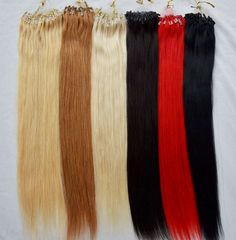 18"-24" 0.5g/s 50g Microtube Ring Loop Beads Human Hair Extensions Clearence 1) Color: Fashion colors 2) Length: Approx 18"-24" 3) Weight : 0.5g/strand 4) Number of stands:100s 5) Texture: Straight 6) Hair type : 100% Remy human hair 7) microtube loop ring human hair extension 8) The hair can be curled and dyed darker instead of lighter 9) High quality, tangle free, silky soft 10) Pre-tipped with glue, very easy to use and no need of any cutting or removing 11) It can last several months and can Luxury Hair Extensions, 4 Number, 100 Remy Human Hair, Luxury Hair, Color Fashion, Remy Human Hair, Hair Extension, Human Hair Extensions, Fashion Colours