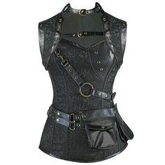 Reposhing This Item, Never Worn Questions? Leave A Comment Below! Corset Steampunk, Black Steampunk, Warrior Outfit, Steampunk Corset, Jane Clothing, Idee Cosplay, Gothic Vintage, Overbust Corset, Retro Mode