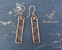 Handmade Wire Earrings, Diagonal Design, Silver Wedding Jewelry, Rectangle Earrings, Jewellery Sketches, Love Jewelry