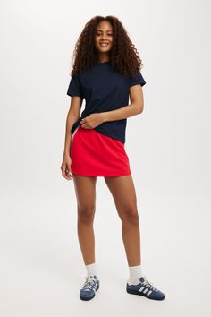 Sporty SkirtCotton On Women - Retro Sporty Skirt - Scarlet RedCotton On | Women | Clothing | Sweats & HoodiesCotton On | Women | Clothing | Sweats & HoodiesCotton On | Women | Clothing | Sweats & Hoodies Sporty Relaxed Mini Skirt, Red Fitted Sporty Skort, Casual Red Tennis Skirt For Spring, Sporty Red Fitted Skirt, Sporty Red Tennis Skirt For Summer, Casual Red Relaxed Skort, Red Cotton Lined Skort, Red Cotton Skort, Red Stretch Casual Mini Skirt