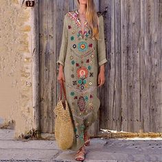 Casual Dresses For Summer, Bohemian Print Dress, Vacation Maxi Dress, Dresses For Summer, Mode Boho, Bohemian Print, Ethnic Dress, Grand Designs, Summer Maxi