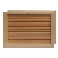 a wooden louvered window on a white background