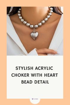 Dive into style 🌸 with our Acrylic Choker, featuring chic Heart Bead Detail. Ideal for fashion-forward individuals. This necklace adds a playful yet elegant touch to any outfit. Visit OutfitGalore.com to shop now! 🛍️ Party Beaded Necklaces With Heart Beads, Trendy Heart Beads Necklace For Party, Trendy Metal Heart Beads Necklace, Trendy Metal Heart Necklace With Heart Beads, Trendy Necklaces For Valentine's Day, Trendy Heart Choker Necklace For Valentine's Day, Heart Beads Necklace For Mother's Day Party, Mother's Day Party Necklace With Heart Beads, Trendy Heart Beads Choker Jewelry