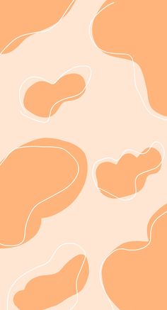 an orange and white background with some shapes in the shape of hearts on it's sides