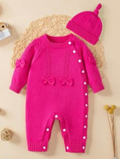 Winter Knitted Long Sleeve Onesie, Pink Fitted Onesie For Winter, Pink Long Sleeve Onesie For Fall, Kids Sweater Pattern, Circle Skirt Tutorial, Fall Baby Clothes, Knit Baby Dress, Boys And Girls Clothes