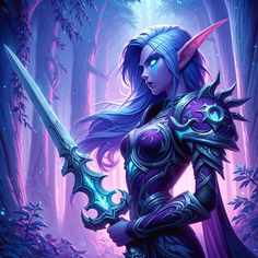 Night elf #fantasy #warcraft #wow #worldofwarcraft #nightelf #nelf #elf #kaldorei High Elf, Dark Elf