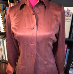 Gorgeous Color And Flattering. Retired Before Wearing This. Classy And Dressy. Silk Blouse, Blouses, Womens Sizes, Womens Tops, Silk, Red, How To Wear, Women Shopping, Color