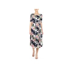 You'll love the flowy, feminine style of this women's midi dress by Nina Leonard.Click on this WOMEN'S GUIDE to find the perfect fit and more! Pretty floral print Pleated skirt Scoopneck Elbow length sleeves Jersey construction UnlinedFIT & SIZING 46-in. approximate length from shoulder to hem Midi lengthFABRIC & CARE Polyester, spandex Machine wash - Delicate Imported Size: Small. Color: Brt Blue. Gender: female. Age Group: adult. Fit And Flare Knee-length Midi Dress For Garden Party, Knee-length Fit And Flare Midi Dress For Garden Party, Chic Short Sleeve Tea Length Spring Dress, Chic Short Sleeve Tea Length Dress For Spring, Chic Spring Tea Length Dress With Short Sleeves, Modest Flowy Floral Midi Dress, Floral Print Fit And Flare Maxi Dress, Flowy Floral Print Knee-length Midi Dress, Flowy Floral Knee-length Dress