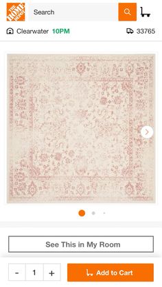 an image of a rug on the app store's iphone page, with text reading see this in my room and add to cart