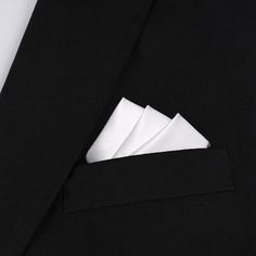 Our signature Snow White Satin Pocket Square brings a formal polish to suit arrangements. Defining your suit with an extra hint of luxury, from its handcrafted approach to tailoring to its sheen satin cloth; this Snow White Satin Pocket Square is a masterstroke in luxury. Let its lustre, indulgently smooth satin fabric bring a formal polish to your suits that other fabrics can't quite provide. Superbly finessed with a crisp white, pearl complexion, this Snow White Satin Pocket Square ticks all t Black Suit White Pocket Square, Tuxedo Styles, Velvet Bow Tie, Black Suit Men, Black Velvet Bow, Silk Pocket Square