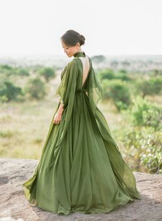 Exotic Wedding, Filmy Vintage, 파티 드레스, Bridal Cape, Green Gown, Bohol, Fantasy Dress