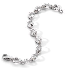 “The Twist” Luxe Infinity Bracelet Modern Oval Link Bracelet For Everyday Luxury, Luxury Silver Infinity Bracelets, Modern White Gold Bracelet With Cable Chain, Modern Twist Sterling Silver Bracelet, Elegant Sterling Silver Clasp Chain Bracelet, Elegant Oval Link Chain Bracelet With Sterling Silver Clasp, Modern Sterling Silver Bracelet, Modern Infinity Jewelry For Everyday, Classic Sterling Silver Infinity Bracelet