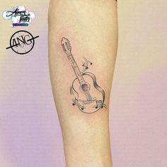 A Simple Design Guitar Sketch Music Tattoos Tattoos For Music Lovers, Music Lover Tattoo, Music Quote Tattoos, Meditation Tattoo, Small Tattoos Ideas, Music Passion