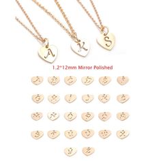 2pcs 45cm Polished Stainless steel Heart Alphabet pendant Personalized Stamping Necklace, steel Heart Necklace,A-Z Alphabet Charm Chain✿ QTY: 2pcs✿ Pendant Size: 1.2x12mm✿ Chain Length:18"(45cm) ✿ Material: 316 Stainless Steel✿Color: Rose Gold✿ Nickel Free & Lead FreeTop Quality Triangle Necklaces, Mirror Finish, Smooth edges, Highly Polished Stainless Steel horizontal Triangle . ***These are top qualityTriangle With chains.***These come in Silver, Gold or Rose Gold.Stainless steel is the great Heart Alphabet, Suede Bracelet, Alphabet Pendant, Tiny Bag, Alphabet Charm, Stamped Necklaces, Alphabet Necklace, Personalized Stamps, Triangle Necklace