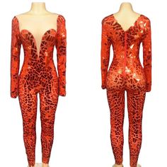 Red Sequins Long Sleeve Sknny Elastic Jumpsuits Mesh Perspective Women Bodysuits Costumes One Size Sparkly Outfits, Red Mirror, Wear Red, Red Sequin, Womens Bodysuit, Wearing Red, Clothing For Women, Women Long Sleeve, Jumpsuit