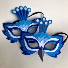 Peacock mask blue bird mask animal mask party mask | Etsy Costumes With Masks, Diy Karneval, Peacock Mask, Animal Masks For Kids, Masks Kids, The Mask Costume, Bird Mask, Animal Mask, Blue Day