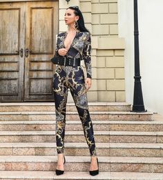 Gender: Women Item Type: Jumpsuits & Rompers Material: Polyester Type: Jumpsuits Length: Full Length Style: Casual Fit Type: skinny Pattern Type: Print Decoration: NONE Model Number: FT18575-1 Fabric Type: Batik Fitted Long Sleeve Pantsuit For Night Out, Fitted Pantsuit For Night Out In Fall, Going-out Fitted High Waist Pantsuit, Fitted High Waist Pantsuit For Going Out, Fitted High-waisted Pantsuit For Going Out, Fitted Trendy Pantsuit For Fall, Trendy Fitted Pantsuit For Parties, Long Sleeve Stretch Jumpsuits And Rompers For Going Out, Stretch Long Sleeve Jumpsuits And Rompers For Going Out