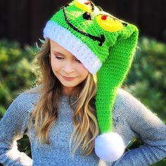 Excited to share this item from my #etsy shop: CROCHET PATTERN - Grinch Inspired - Christmas Hat - Holiday - Elf Hat - 8 Sizes - Ava Girl Patterns Elf Scarf, Grinch Hat, Teen Hats, Crochet Christmas Hats, Holiday Hats, Crochet Simple, Elf Hat, Scarf Material, Christmas Crochet Patterns