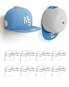 PRICES MAY VARY. 【Versatile Hanging Options】MSKEI baseball hat rack offers multiple ways to display your hats. 1*Front-facing display: You can hang the hat with the front facing forward on the hook, using the button of the hat for support. 2*Downward-facing hang: Alternatively, you can hang the hat with the brim facing downward on the hook, using the hat's strap to secure it. Showcasing them with a minimalist, low-profile design that keeps the focus on your collection. 【Easy Installation】Enjoy h Hats Hanging On Wall Display, Hanging Ball Caps On Wall, Hat Rack For Boys Room, Boys Room Hat Display, Hat Storage Ideas Wall, Ball Cap Display Ideas, Baseball Hat Storage Ideas, Hat Collection Display, Baseball Cap Storage Ideas