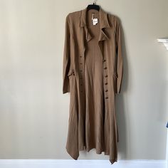 Free People Long Beige Coat Nwt Size Small Smoke Free Home Nj001 Brown Long Sleeve Outerwear For Daywear, Fitted Brown Outerwear For Daywear, Long Beige Coat, Jacket Beige, Beige Coat, Free People Jacket, Long Jacket, Free People, Jackets For Women