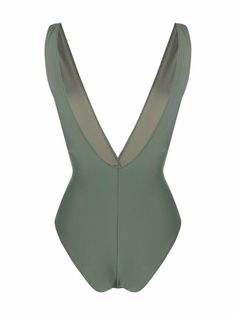 Noire Swimwear knot-detailed V-neck Swimsuit - Farfetch Swimsuit Green, Green Swimsuit, Knot, V Neck, Green