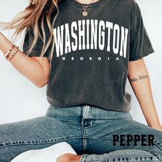 "Comfort Colors Washington shirt, Washington Sweatshirt, Retro Washington Gift, College Student shirt, Washington fan shirt -Please check Color and Size Charts before placing the order. You can find them in the listing's photos (Depending on what device you are viewing this listing colors may vary slightly). -Returns and exchanges are accepted only if there are defects \"No Extra Costs\" We create custom t-shirts with great designs for everyone's liking. If you don't find the size or color you would like, please message us and we will be happy to  accommodate! Comfort Colors Washington shirt, Washington Sweatshirt, Retro Washington Gift, College Student shirt, Washington fan shirt PRODUCT T-shirt Comfort Colors® 1717     Medium fabric (6.1 oz/yd² (206.8 g/m     Relaxed fit     Sewn-in twil Student Shirt, Fan Shirts, Credit Card Debit, College Student, Custom T Shirts, Size Charts, College Students, Comfort Colors, Custom Tshirts